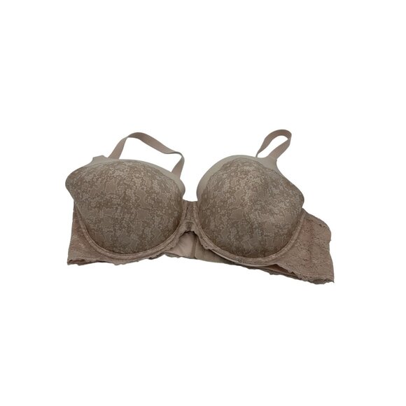 Maidenform One Fab‎ Fit T-Shirt Bra Beige Nude Lace Look Underwire 36D - Picture 4 of 7